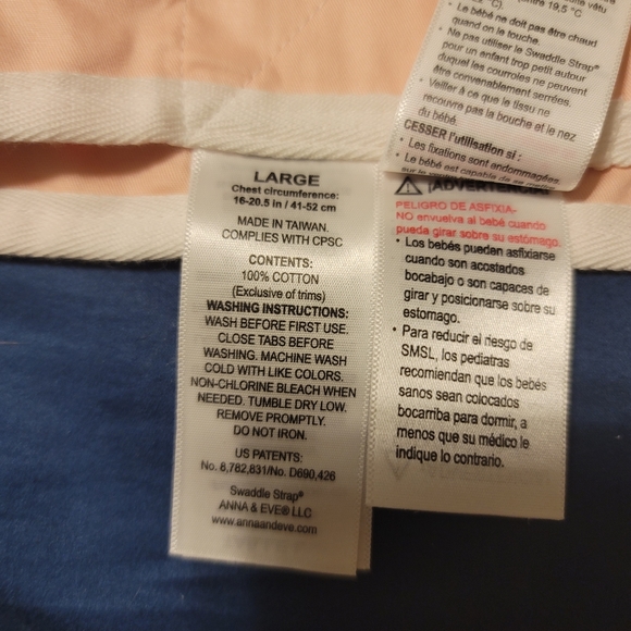 NWOT Anna & Eve Pink Baby Swaddle just for arms - Picture 5 of 7